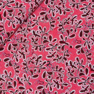 Viskose - Paisleyblüte - rot