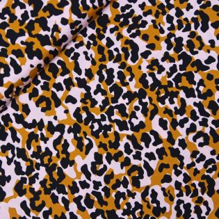Viskose - Satin - Leo - schwarz - camel - beige