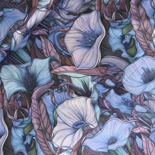 Seidenstretch - gemalte Blumen