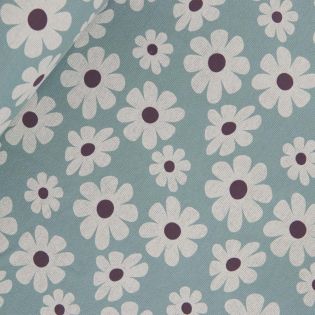 French Terry Crepe - große Blume - altmint