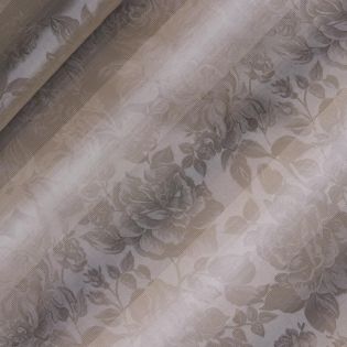 Viskose - Jaquard - warme Streifenblüten - beige