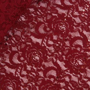 Spitze - Stretch - Pailetten - rot