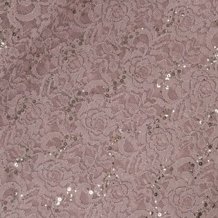 Spitze - Stretch - Pailetten - taupe