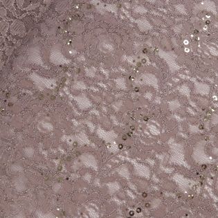Spitze - Stretch - Pailetten - taupe