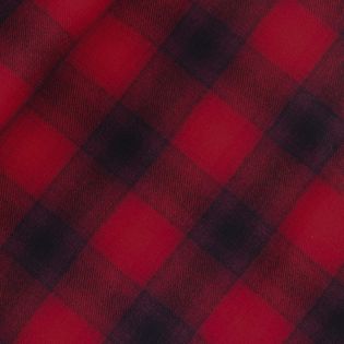 Baumwolle - Blusenstoff - Flanell - Karo - rot-schwarz