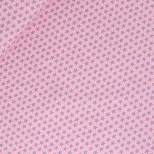 Baumwolljersey - Sterne - grau-rosa