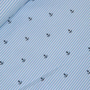 Baumwolljersey - maritime Anker - blau
