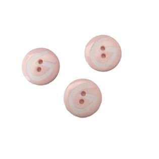 2-Loch-Knopf - 20mm - Buchstabe G - rosa