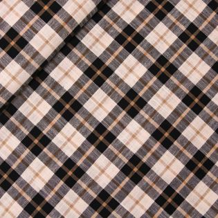 Baumwolle - Karo - beige - schwarz