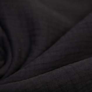 Baumwoll - Musselin - Triple Gauze - uni - schwarz