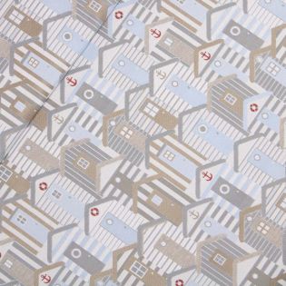 Deko-Jacquard - Strandhäuser - beige