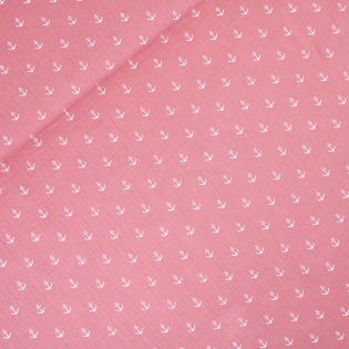 Baumwoll - Musselin - Double Gauze - Anker - rosa