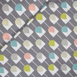 Patchwork - Baumwolle - Free Spirit - Scion - Tulpen - grau