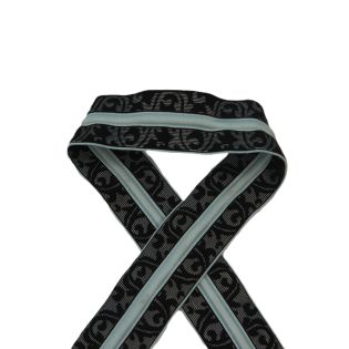 Gummiband - mit Kordelzug - 50 mm - schwarz-mint