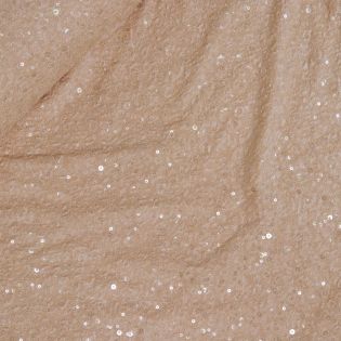 Polyesterjersey - Pailetten - beige