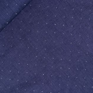 Baumwolle - Jeans - Glitzersteinchen - blau