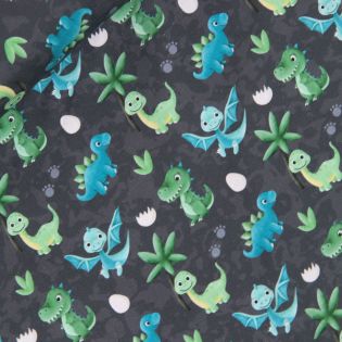 Baumwolljersey - Baby-Dinos - Digitaldruck