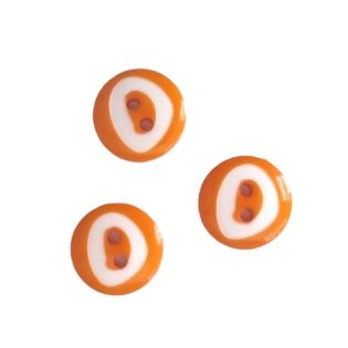 2-Loch-Knopf - 20mm - Buchstabe O - orange
