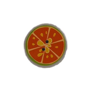2-Loch-Knopf - 25 mm - Orange - orange-gelb-grün