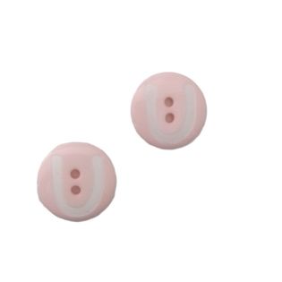 2-Loch-Knopf - 20mm - Buchstabe U - rosa