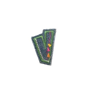Applikation - Fun Letters - Jeans - Buchstabe V