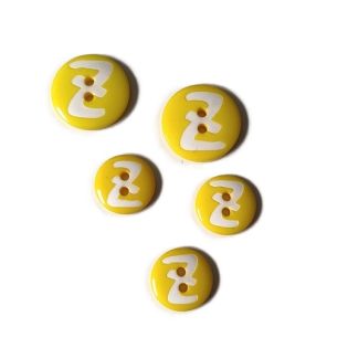 2-Loch-Knopf - 20mm - Buchstabe Z - gelb