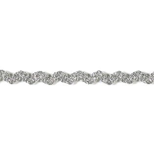 Zackenlitze - 3 mm - Glitzer - silber