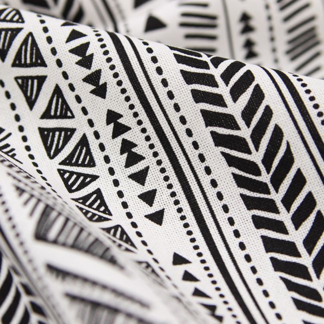 Dekostoff Streifen creme-Schwarz