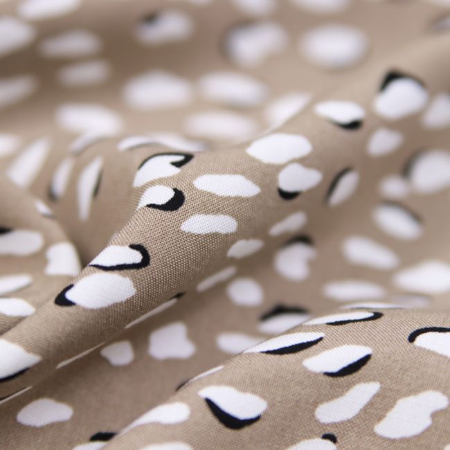 Bambus Popeline kleine Punkte sand