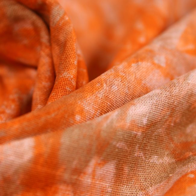 Viskose Leinen Batik orange