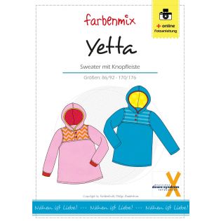 Schnittmuster - Farbenmix - Yetta -Sweater mit Knopfleiste 