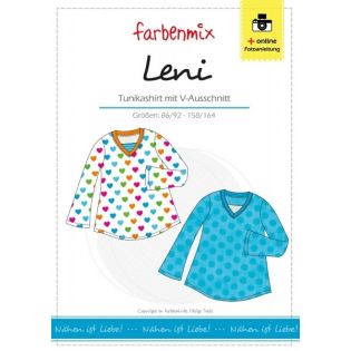 Schnittmuster - Farbenmix - Leni - Tunikashirt mit V-Auschnitt 