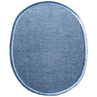 2x Aufbügelflecken - Jeans - umkettelt - hellblau