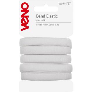 Veno - Elastikband - 7 mm - weiß - 5 m