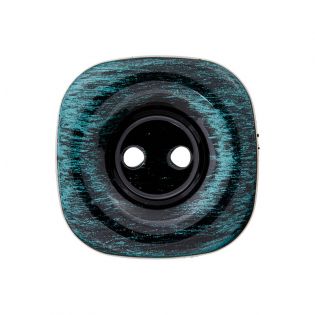2-Loch-Knopf - quadratisch - 23 mm - petrol