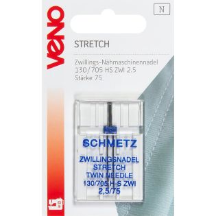 Schmetz - Zwillings-Nähmaschinennadel - 130/705 - Stretch - 75/2,5 mm