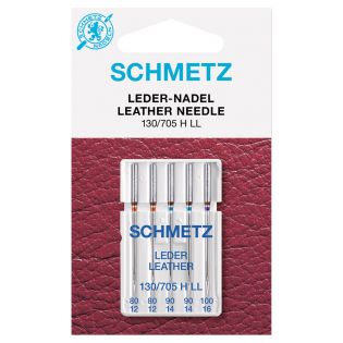 Schmetz - 5 Nähmaschinennadeln - 130/705 - Leder - 80-100