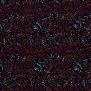 Swafing French Terry - Herbstfrüchte by Christiane Zielinski - weinrot