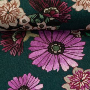 Viskosejersey - Pique - Swafing - Casablanca - lila Blumen
