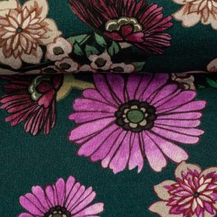 Viskosejersey - Pique - Swafing - Casablanca - lila Blumen