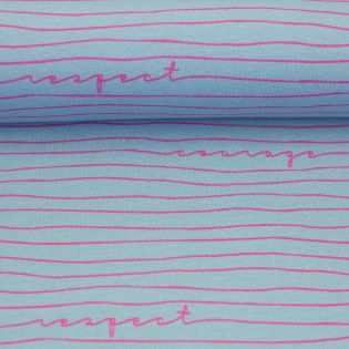 Baumwolljersey - Swafing - Reminder by Käselotti - blau-pink