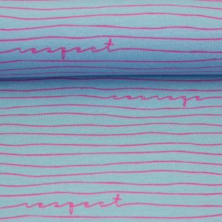 Baumwolljersey - Swafing - Reminder by Käselotti - blau-pink