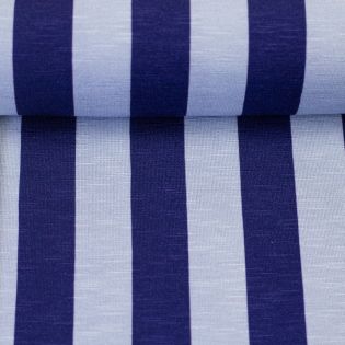 Viskosejersey - Swafing - Cherry Picking - Happy Stripes - blau-hellblau