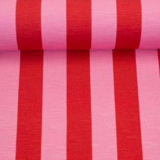 Viskosejersey - Swafing - Cherry Picking - Happy Stripes - pink-rot