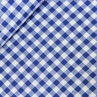 Baumwolle - Karo 0,9 cm - royalblau