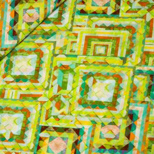 Viskose - Satin - Patchwork - grün