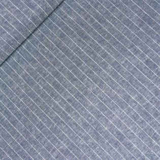 Leinen - Viskose - Streifen - garngefärbt - Jeans - blau