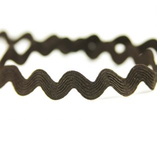 Zackenlitze - 7 mm - uni - dunkelbraun
