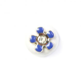 Öse - Blume - Stein - 10 mm - blau