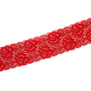 Perlonspitze - elastisch - 90 mm - rot